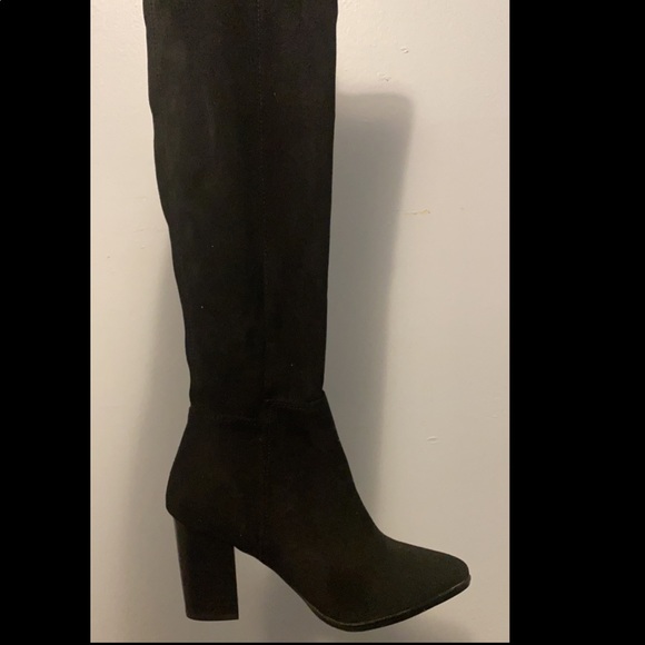 Black Suede Block Heels - Picture 3 of 4